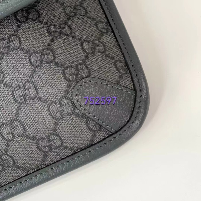 Gucci Unisex Ophidia GG Small Belt Bag Grey Black GG Supreme Canvas Double G