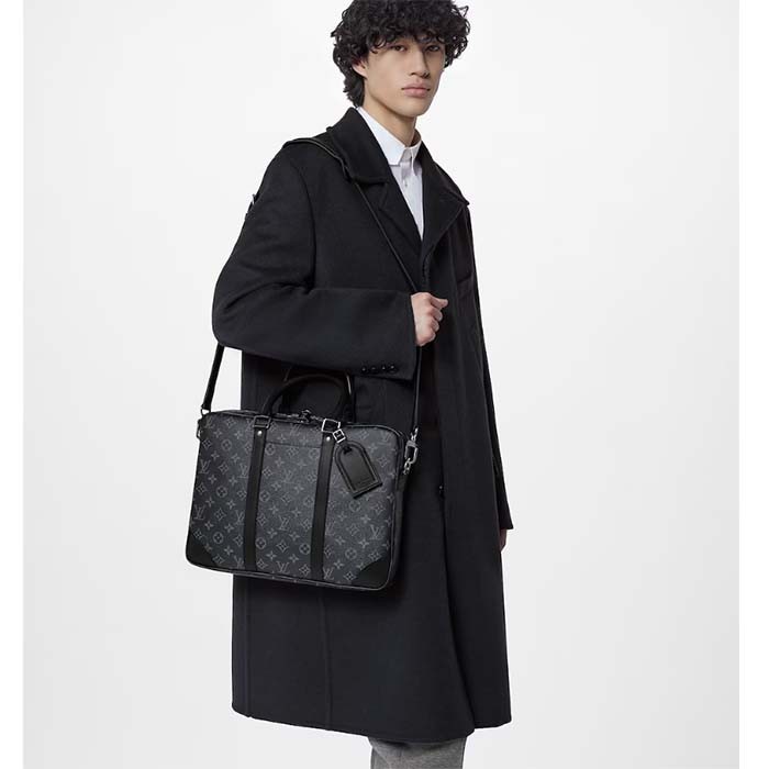 Louis Vuitton LV Uniisex Porte-Documents Voyage PM Monogram Eclipse Coated Canvas