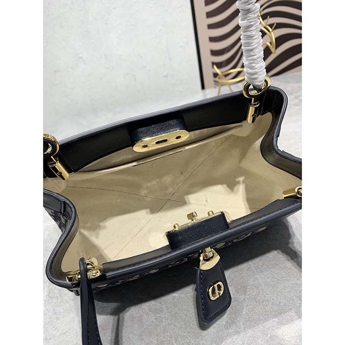 Dior Women CD Medium Dior Key Bag Blue Dior Oblique Jacquard