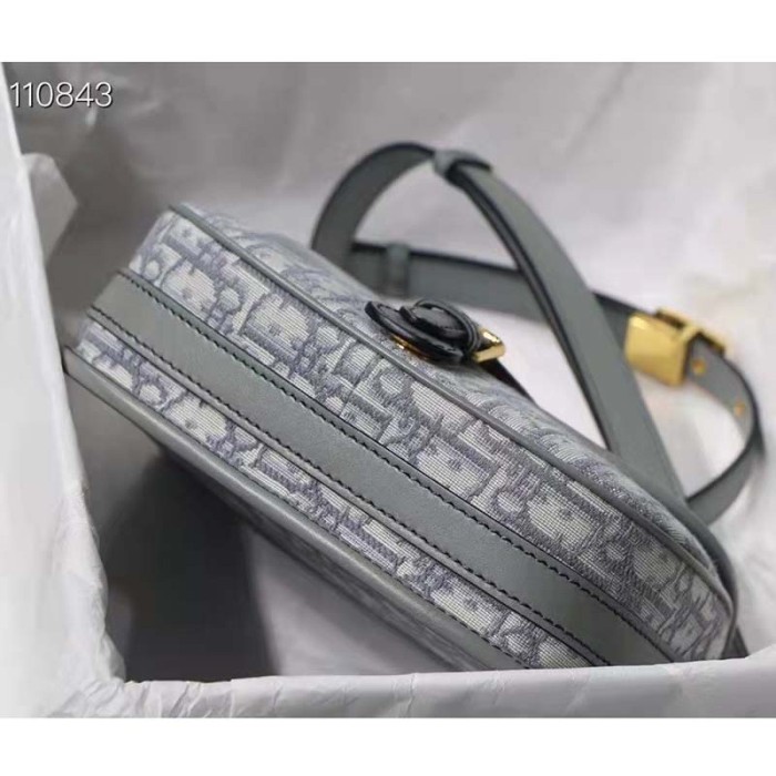Dior Unisex Medium Dior Bobby Bag Gray Dior Oblique Jacquard