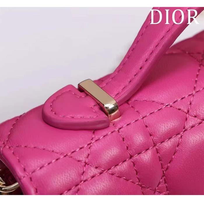 Dior Women CD Miss Dior Mini Bag Rani Pink Cannage Lambskin