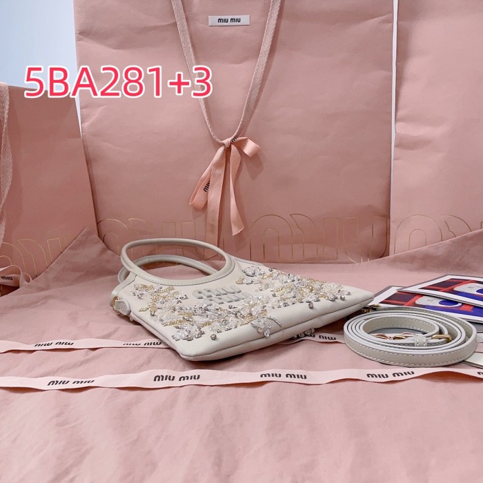 5BA281 miu new beaded embroidered ivy bag
