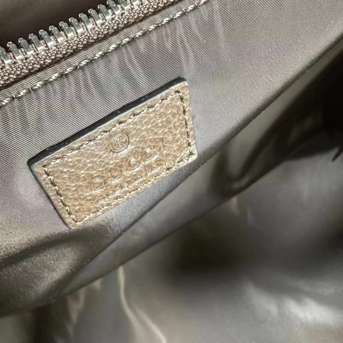 Gucci Unisex Large Duffle Bag Web Beige Ebony Soft GG Supreme Zip Closure