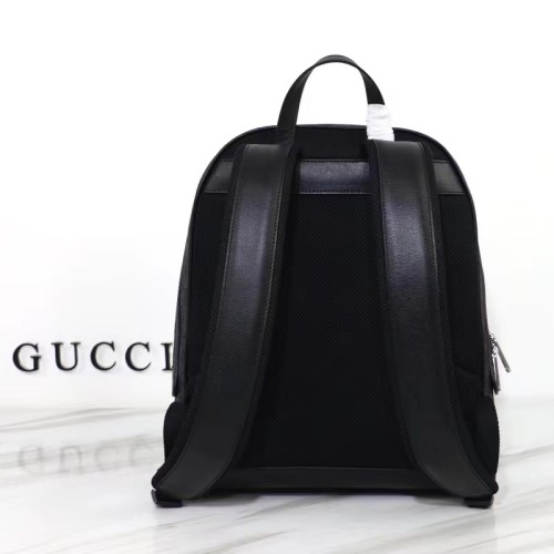 Gucci Unisex Backpack Interlocking G Black GG Supreme Canvas Leather Top Handle