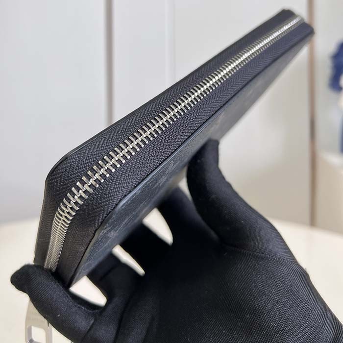 Louis Vuitton LV Unisex Zippy Organizer Monogram Eclipse Coated Canvas Cowhide Leather