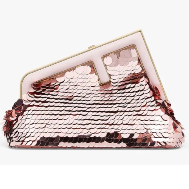 Fendi Women FF First Small Pink Sequinned Bag