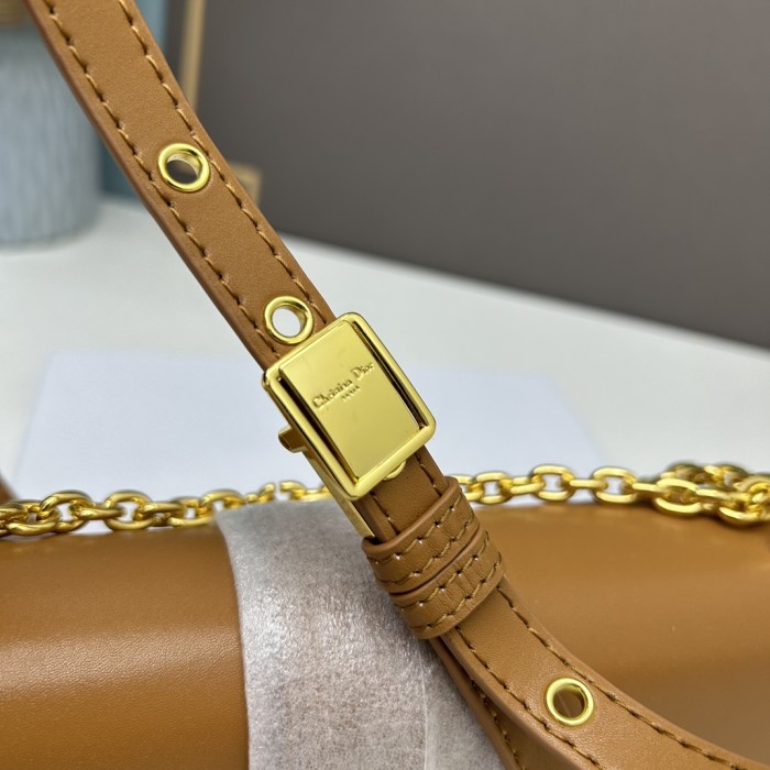 Dior Women CD 30 Montaigne East-West Bag Chain Golden Saddle Calfskin