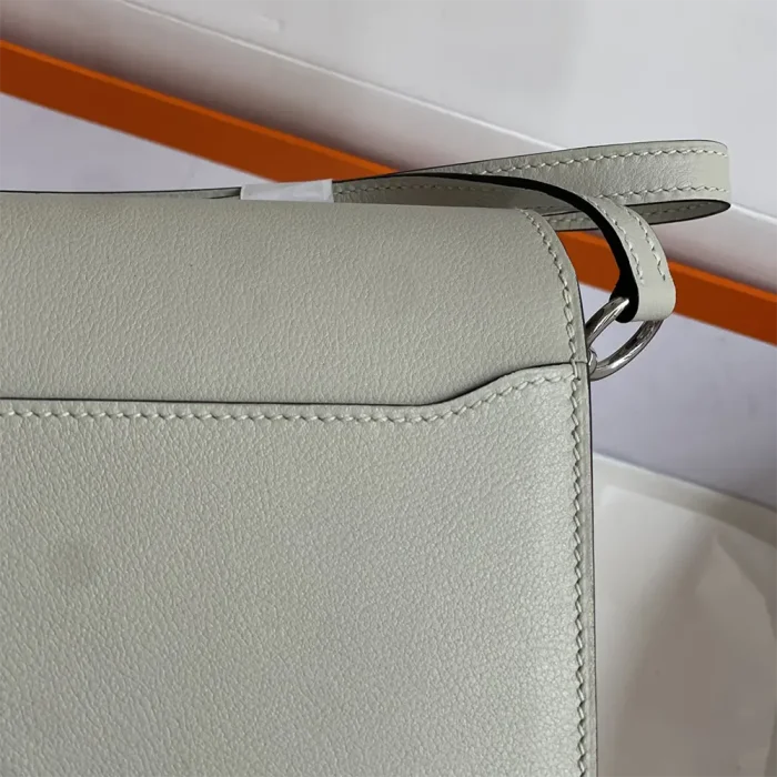 Hermes Women Roulis Mini Bag in Evergrain Calfskin-Silver