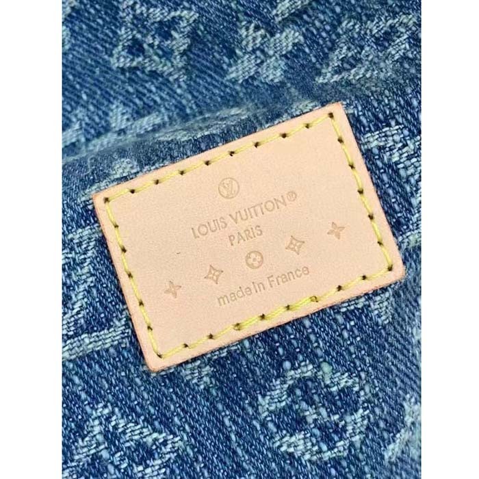 Louis Vuitton LV Unisex High Rise Denim Blue GOTS Certified Cotton Monogram Denim Canvas