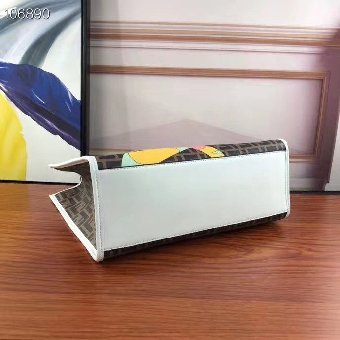 Fendi FF Women Sunshine Medium FF Glazed Fabric Shopper Inlay