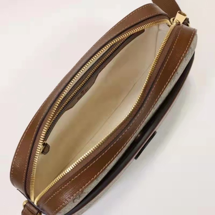 Gucci Unisex Messenger Bag Interlocking G Beige Ebony GG Supreme Canvas