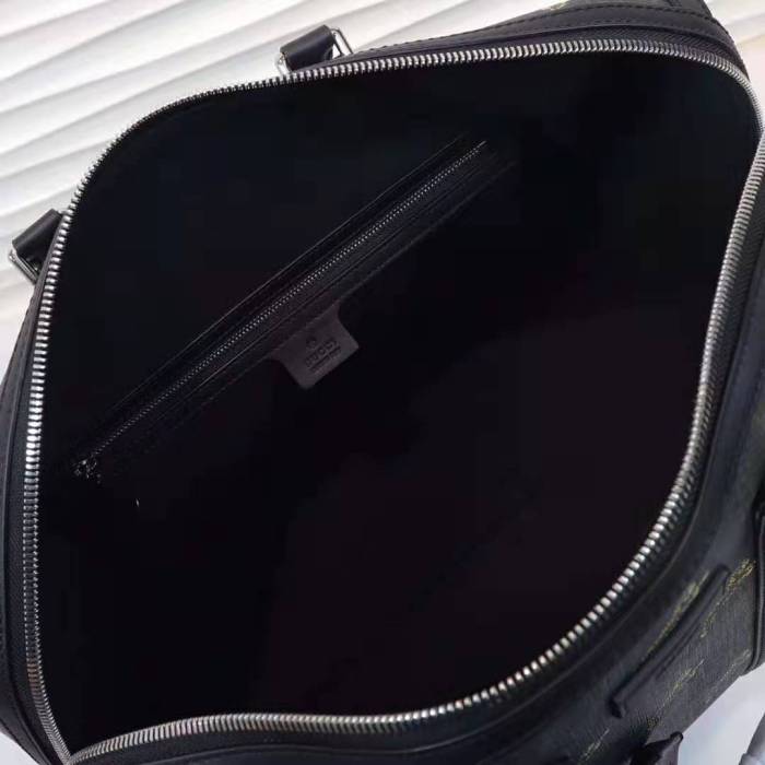 Gucci GG Men Gucci Bestiary Carry-On Duffle with Tigers in Black/Grey Soft GG Supreme