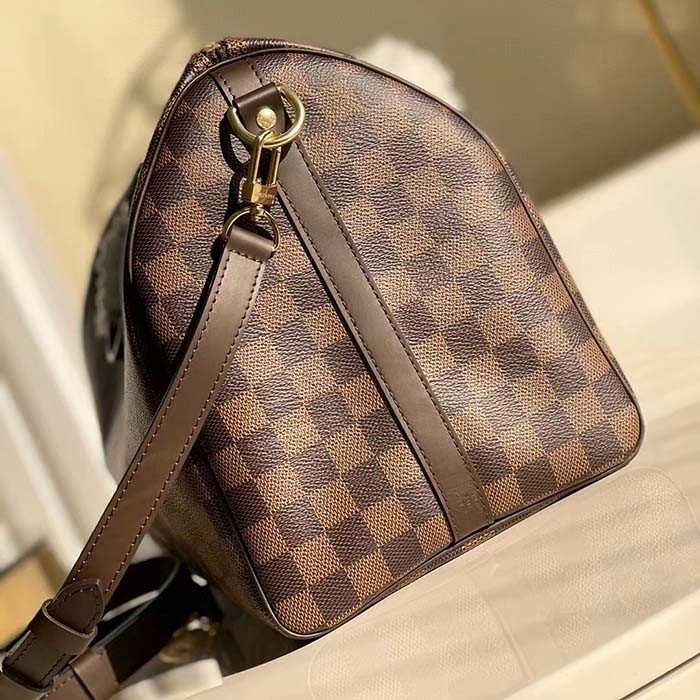 Louis Vuitton LV Unisex Speedy Bandoulière 35 Damier Ebene Coated Canvas Smooth Cowhide-Leather