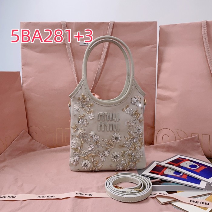 5BA281 miu new beaded embroidered ivy bag