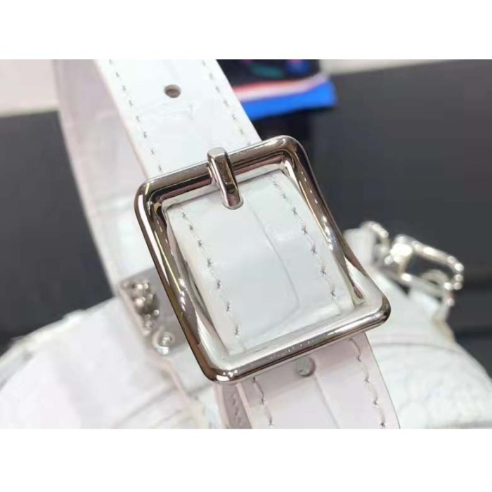 Louis Vuitton LV Unisex Petite Boite Chapeau Latte Matte Alligator Leather