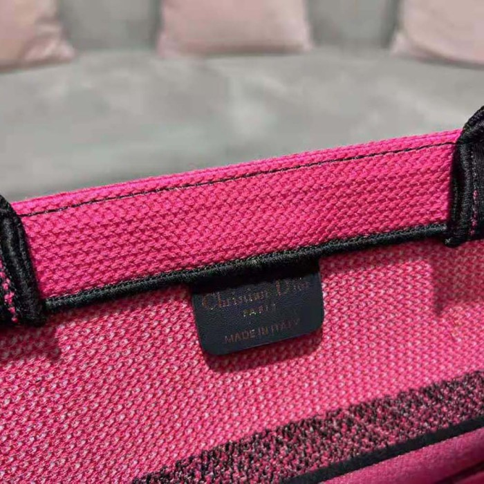 Dior Women Medium Dior Book Tote Bright Blue and Pink D-Jungle Pop Embroidery