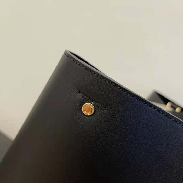 Fendi Women Way Medium Made of Camellia-Colored Leather Bag-Black