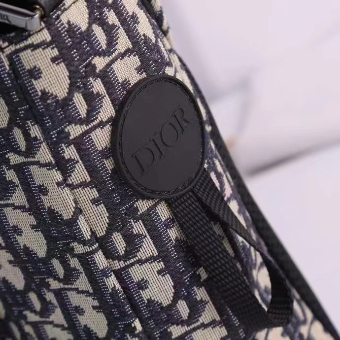 Dior Unisex CD Dior Explorer Bag Beige Black Dior Oblique Jacquard