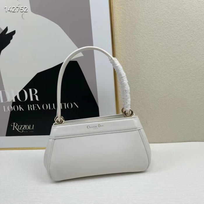 Dior Women CD Small Dior Key Bag Dusty Ivory Box Calfskin