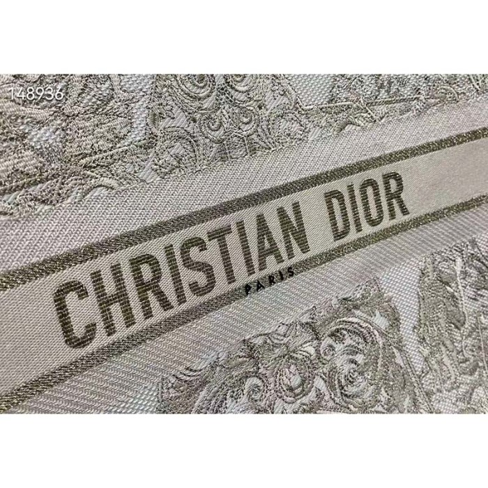 Dior Women Dior Book Tote Gold-Tone Around the World Stella Embroidery