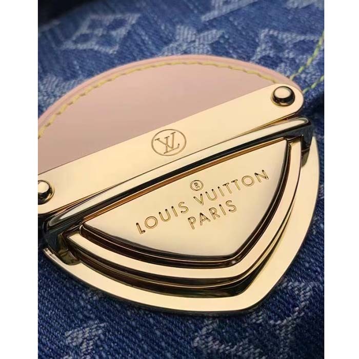 Louis Vuitton LV Unisex Venice Denim Blue GOTS Certified Cotton Monogram Denim Canvas