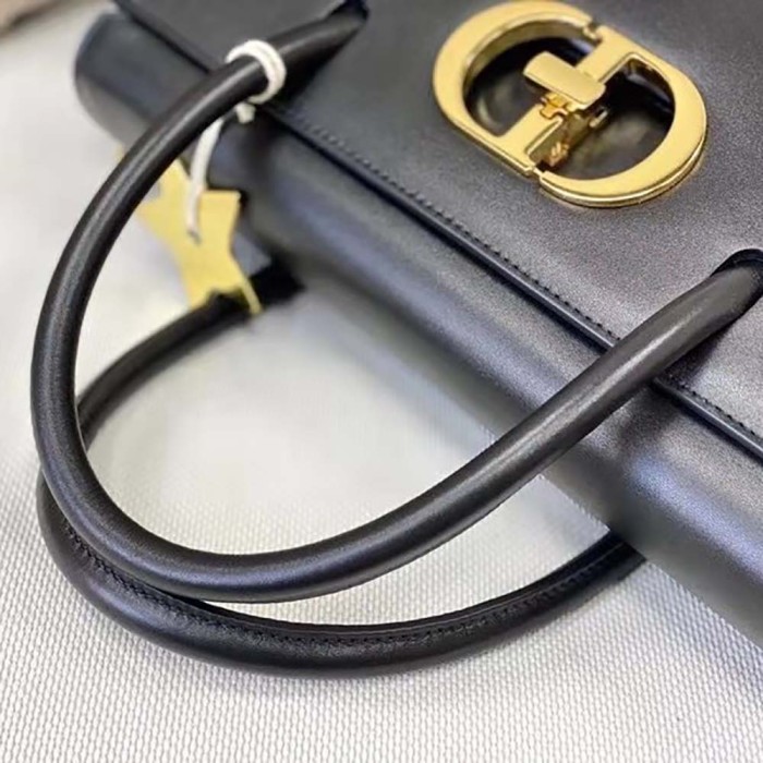 Dior Women Large ST Honore Tote Black Box Calfskin