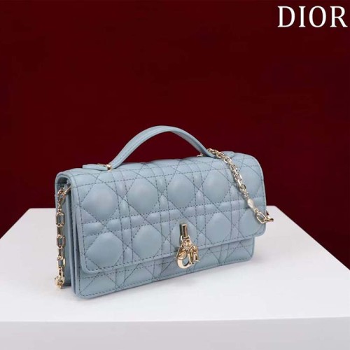 Dior Women CD My Dior Mini Bag Cloud Blue Cannage Lambskin