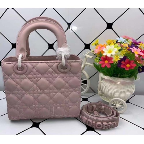 Dior Women Small Lady Dior My Abcdior Bag Powder Pink Cannage Lambskin