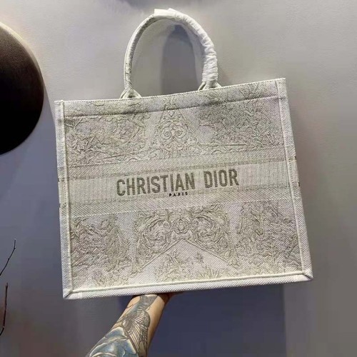 Dior Women Dior Book Tote Gold-Tone Around the World Stella Embroidery