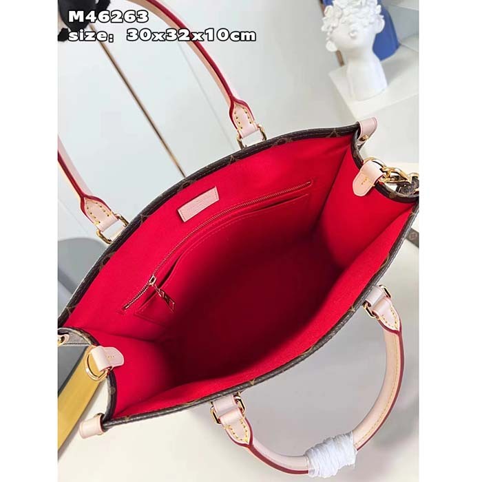 Louis Vuitton LV Unisex Sac Plat PM Monogram Coated Canvas Natural Cowhide Leather Textile Lining