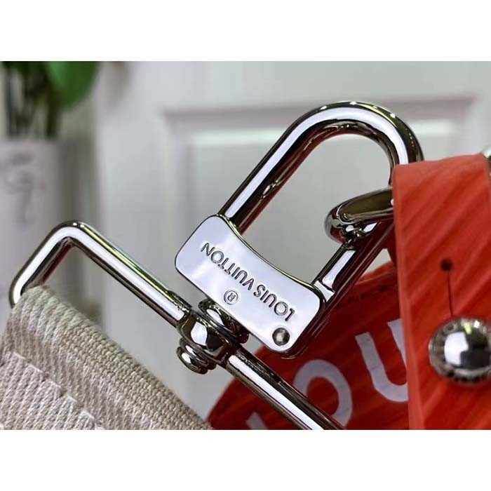 Louis Vuitton LV Unisex Soft Polochon MM Vermillion Red Epi XL Grained Cowhide Leather