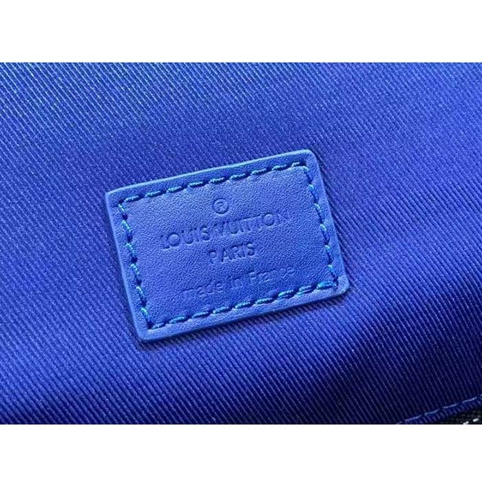 Louis Vuitton LV Unisex Christopher MM Backpack Racing Blue Embossed Taurillon Monogram Cowhide Leather