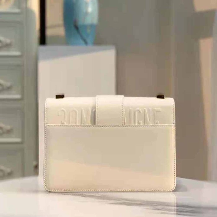 Dior Women 30 Montaigne Bag Des Vents Box Calfskin-White