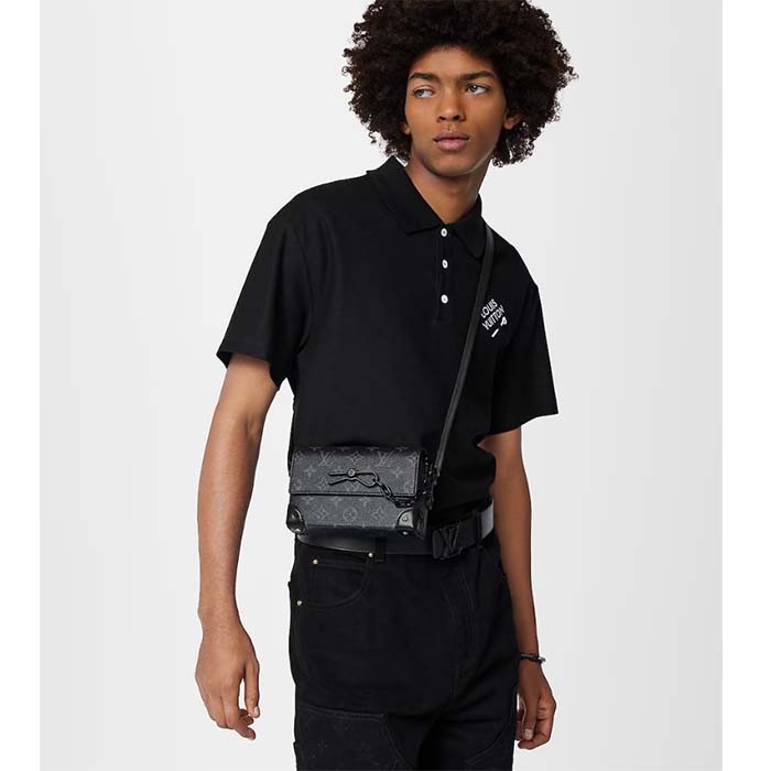 Louis Vuitton LV Unisex Steamer Wearable Wallet Black Monogram Eclipse Coated Canvas Cowhide Leather