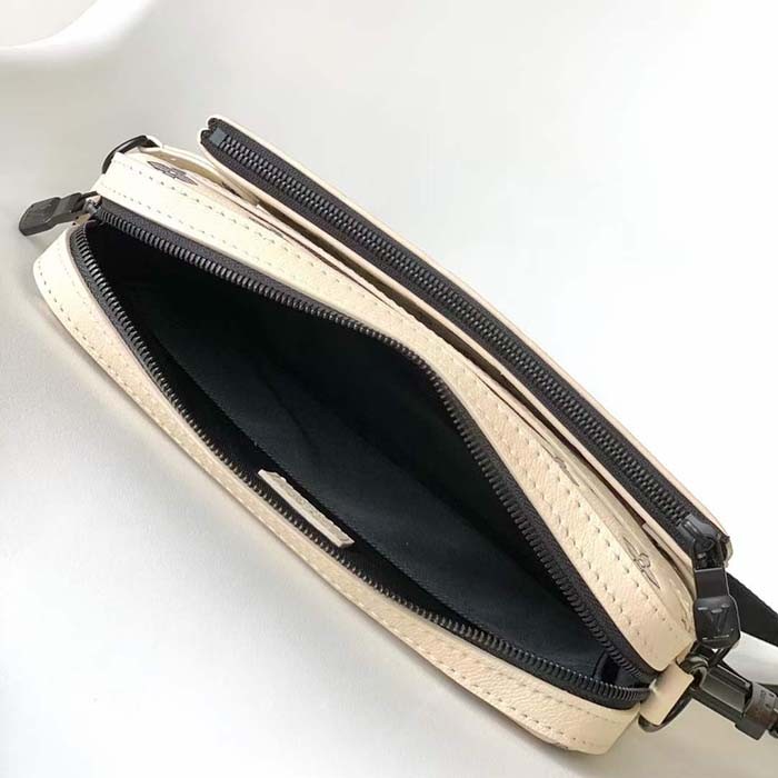 Louis Vuitton LV Unisex Trio Messenger White Navy Blue Monogram Shadow Calf Leather M24754