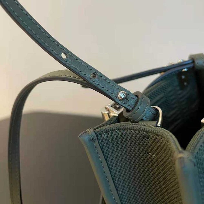 Fendi Women Mini Sunshine Shopper Green FF Fabric Mini-Bag