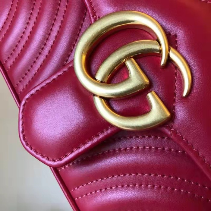 Gucci GG Women GG Marmont Matelassé Mini Bag Red Double G