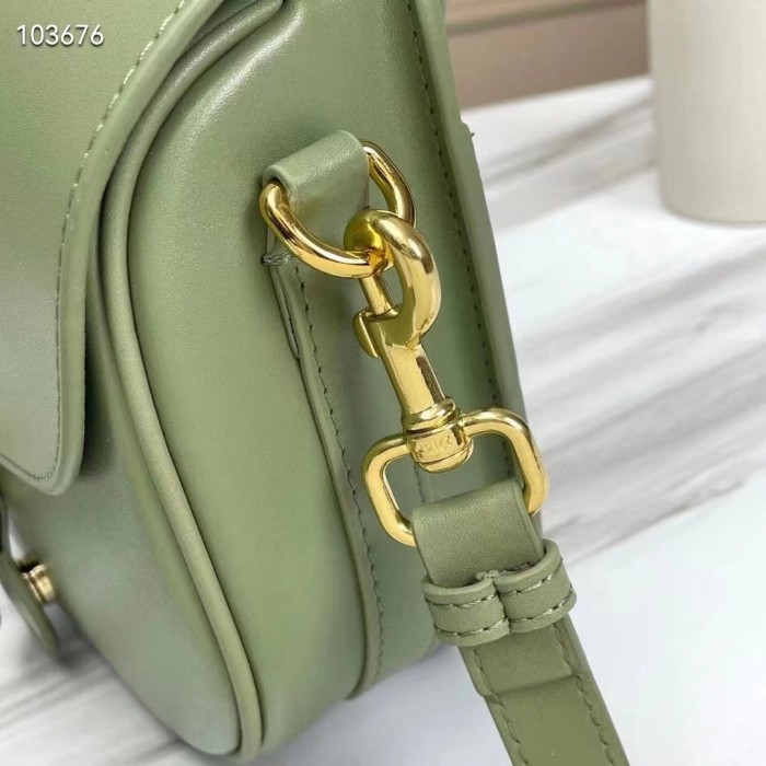 Dior Women Medium Dior Bobby Bag Cedar Green Box Calfskin Flap Closure