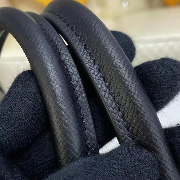 Louis Vuitton LV Unisex Slim Briefcase Black Taiga Cowhide Leather