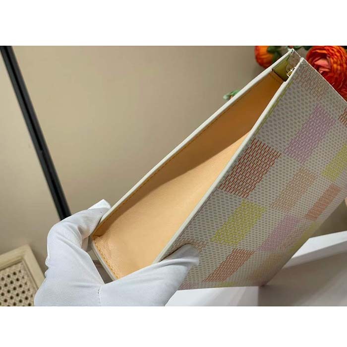 Louis Vuitton LV Unisex Toilet Pouch Peach Damierlicious Coated Canvas N40740
