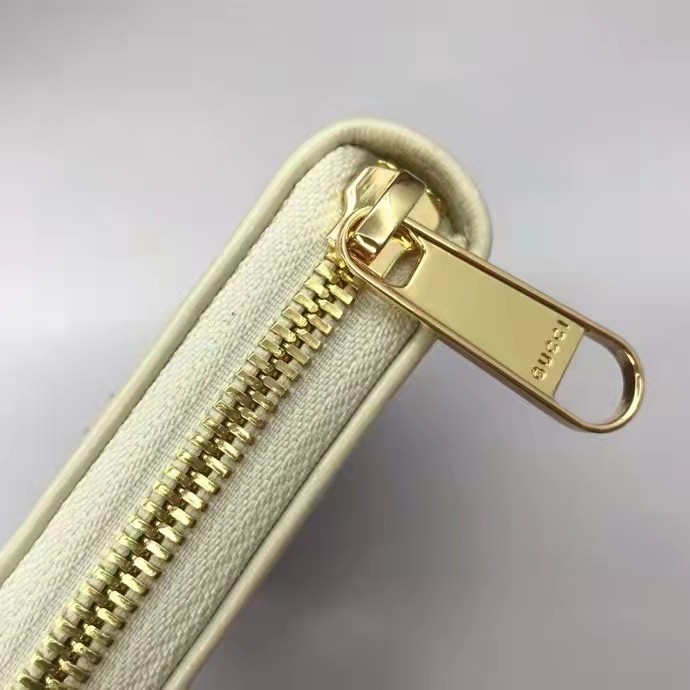 Gucci Unisex 1955 Horsebit Zip Around Wallet Beige Ebony GG Supreme Canvas