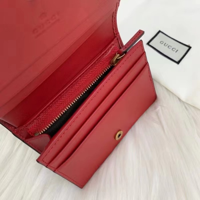 Gucci Unisex GG Supreme Card Case Wallet Cherries Canvas Five Card Slots