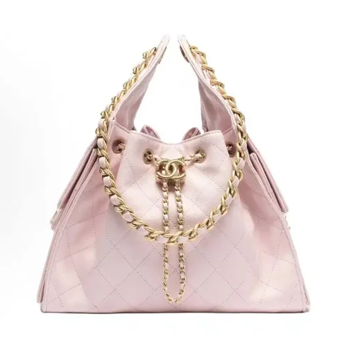 Chanel Women 25 Small Handbag Grained Calfskin Gold Tone Metal-Pink
