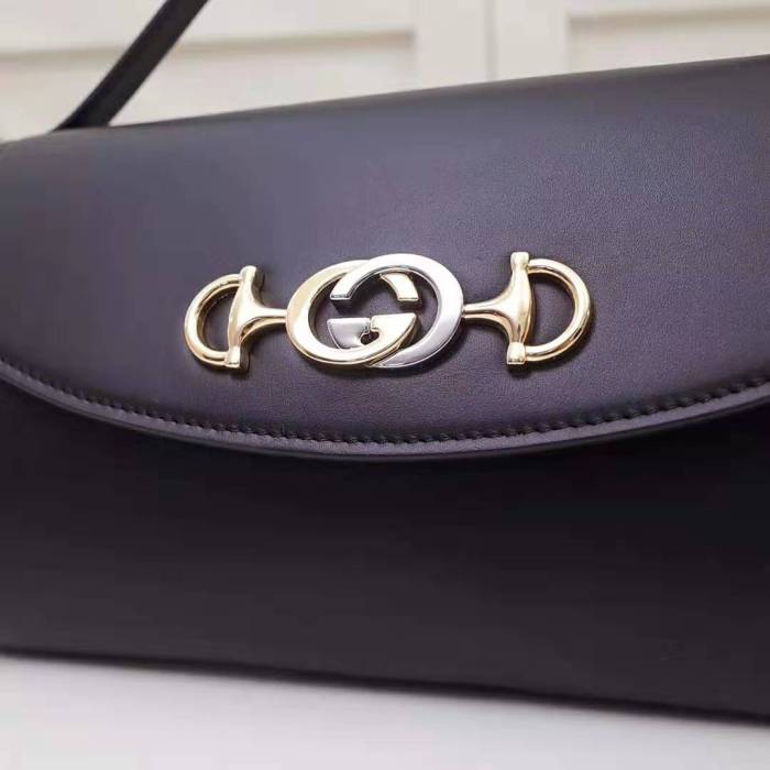 Gucci GG Women Gucci Zumi Smooth Leather Small Shoulder Bag with Interlocking G Horsebit