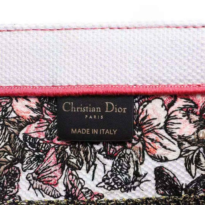 Dior Women Medium Dior Book Tote Multicolor Butterfly Embroidery