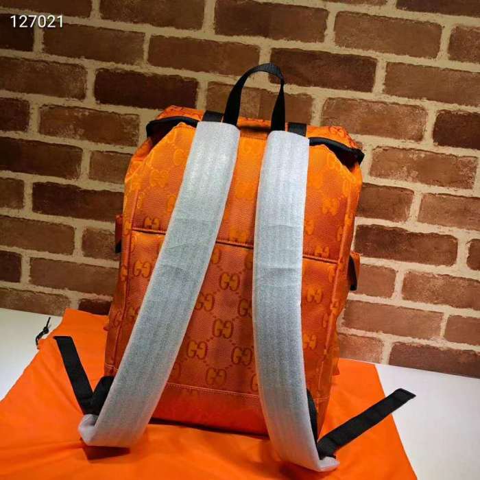 Gucci Unisex Gucci Off The Grid Backpack Orange GG Nylon
