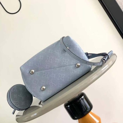 Louis Vuitton LV Women Bella Bucket Bag Lilac Perforated Mahina Calfskin M22714