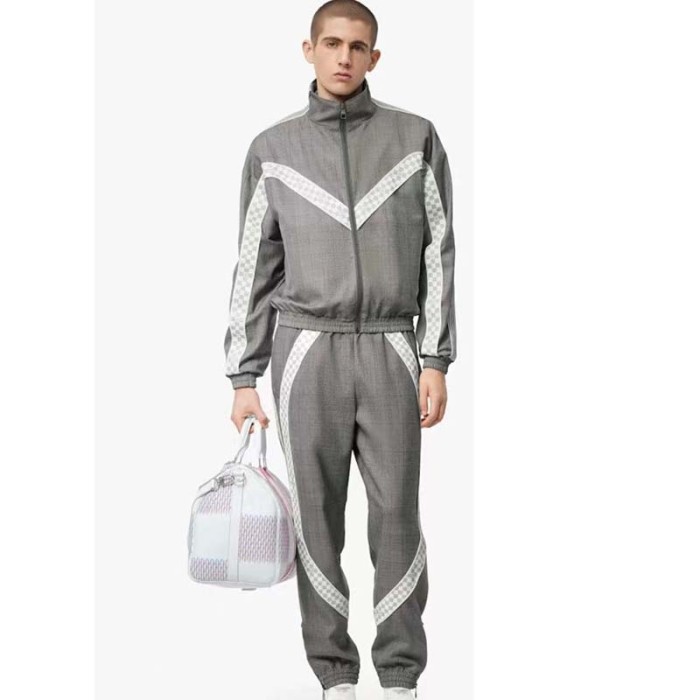 Louis Vuitton LV Unisex Keepall 50B White Damier Spray Cowhide Leather Textile Lining