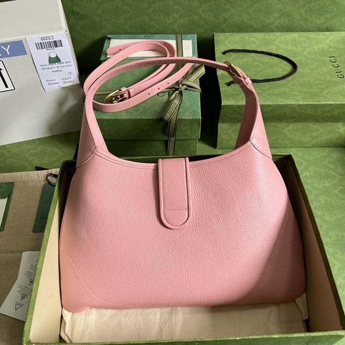 Gucci Women GG Aphrodite Medium Shoulder Bag Light Pink Soft Leather