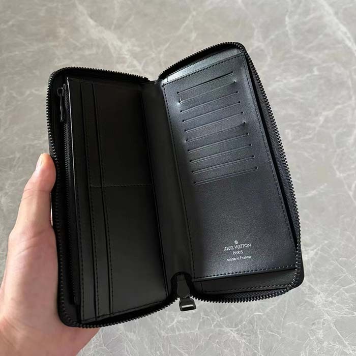 Louis Vuitton LV Unisex Zippy Wallet Vertical Blue Moon Damier Rush Epi XL Leather Cowhide